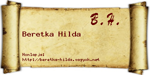 Beretka Hilda névjegykártya